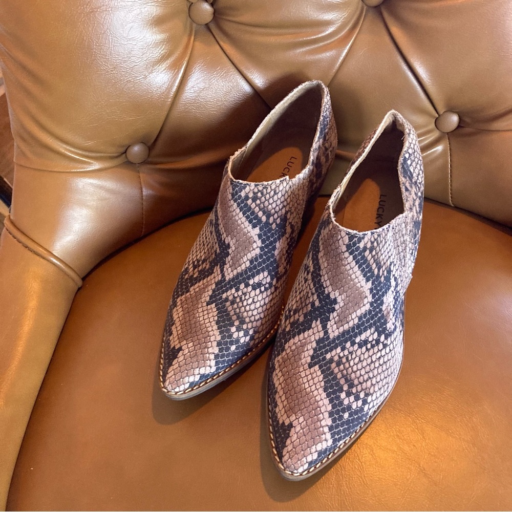Lucky Brand Snake Print Booties